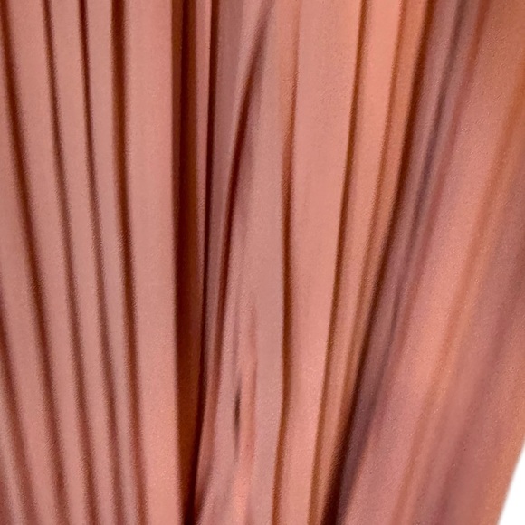 Coral Pink Pleated Crop Palazzo Pants Stretch Waist Small - Picture 6 of 7